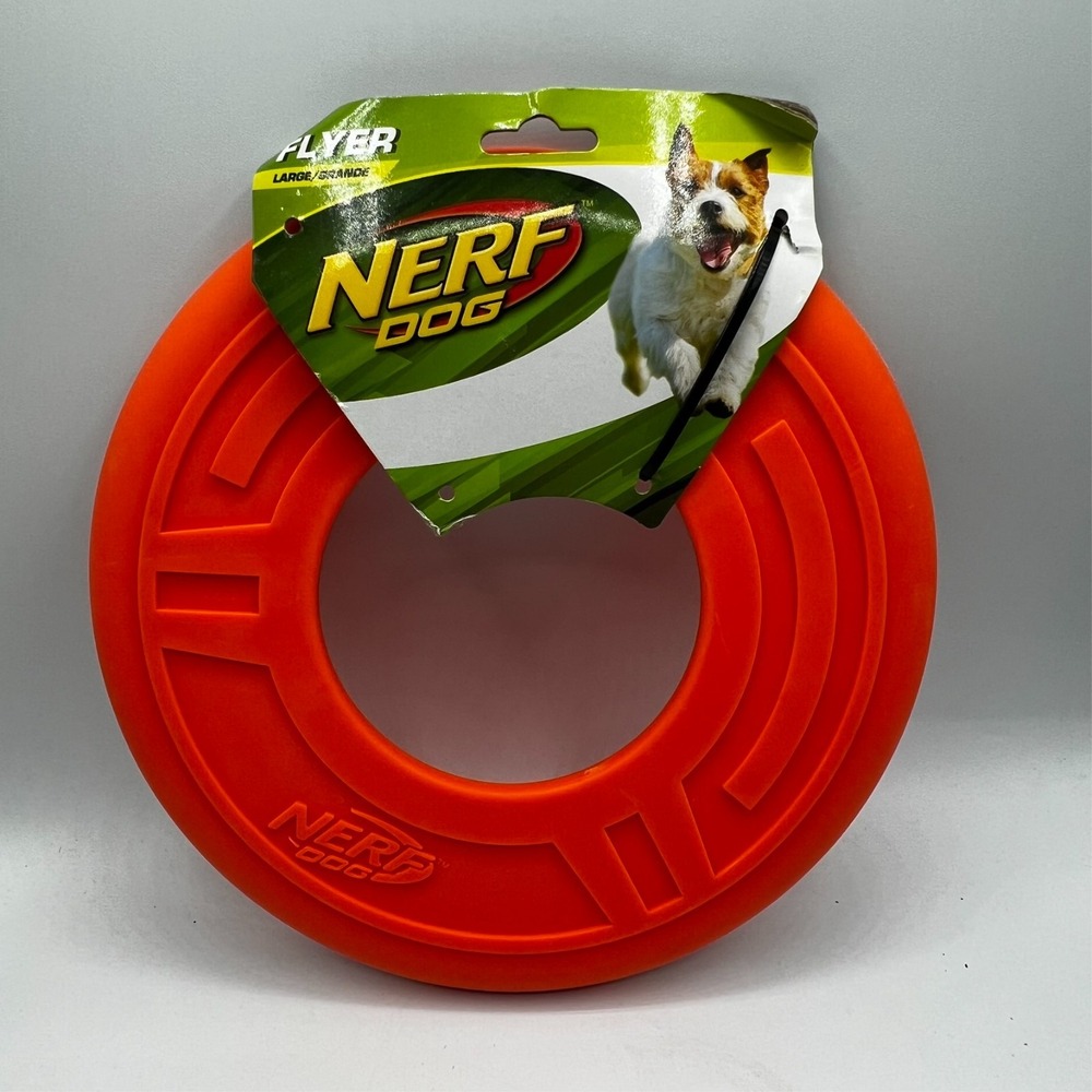 Nerf Dog Orange Flyer Frisbee Large NEW